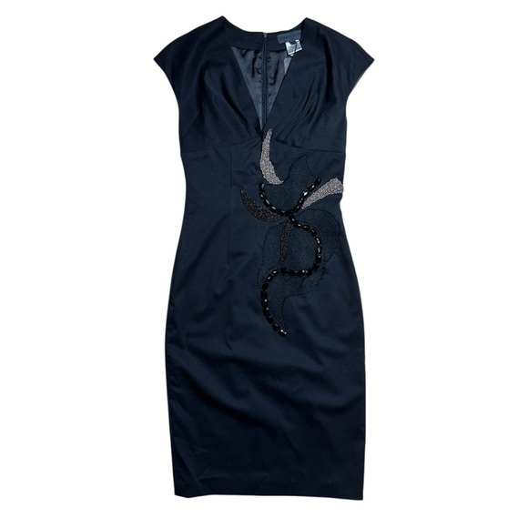 Renato Nucci Black Wool Vintage Style Midi Dress EU 34 - Picture 1 of 7